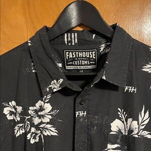 Fasthouse Black Floral Men's Shirt - Large